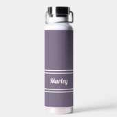 Bouteille D'eau Plum violet moderne minimal stylish Nom classique (Arrière)