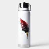 Bouteille D'eau Plume rouge avec pointe en or (Arrière)
