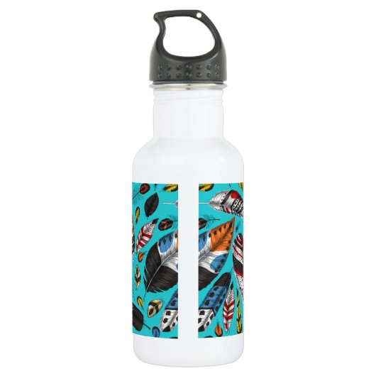 Bouteille D'eau Plumes colorées (Dos)