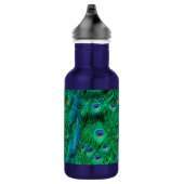 Bouteille D'eau Plumes de paon rayonnantes Conception photo (Droite)