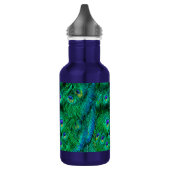 Bouteille D'eau Plumes de paon rayonnantes Conception photo (Gauche)