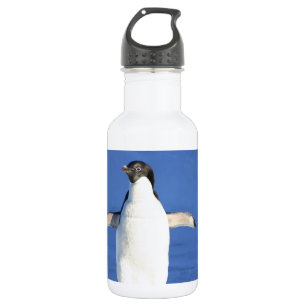 Bouteille D'eau Plumes d'oiseau de pingouin noir blanc Nom personn