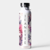 Bouteille D'eau Plutôt rose et violet Floral Personnalisé (Gauche)