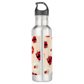 Bouteille D'eau Pneuka rouge mignon point Ladybug fleur été Fille (Dos)