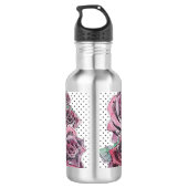 Bouteille D'eau Point d'aquarelle rouge pour femmes initiales (Dos)