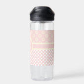 Bouteille D'eau Point Polka monogramme et Rose unique (Arrière)