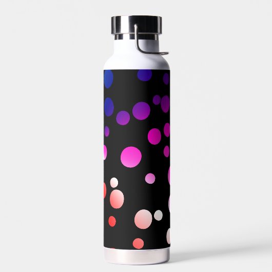 Bouteille D'eau Points De Néon Sur Noir (Gauche)