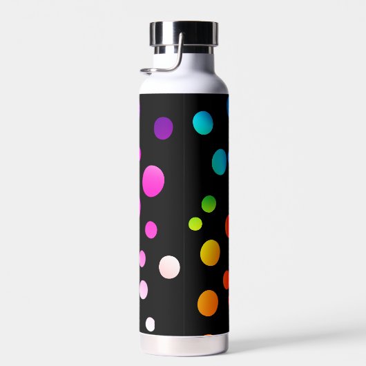 Bouteille D'eau Points De Néon Sur Noir (Plage)
