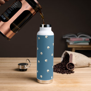 Bouteille D'eau Points du crâne Kawaii mous aléatoires bleu pâle