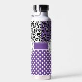 Bouteille D'eau Points girly et imprimé animaux monogramme (Plage)