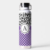 Bouteille D'eau Points girly et imprimé animaux monogramme (Arrière)