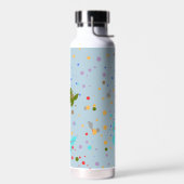 Bouteille D'eau Points modernes et papillon bleu clair (Gauche)