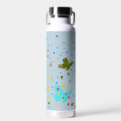 Bouteille D'eau Points modernes et papillon bleu clair (Avant)