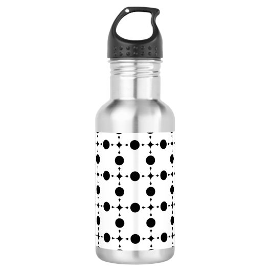 Bouteille D'eau Points noirs, Motif à pois, Points, Pointillé (Devant)