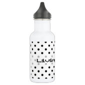 Bouteille D'eau points noirs sur fond blanc (Gauche)