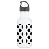 Bouteille D'eau Points Polka, Motif à Points, Noir et Blanc (Dos)