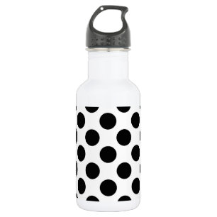 Bouteille D'eau Points Polka, Motif à Points, Noir et Blanc