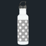 Bouteille D'eau Pois blancs sur gris<br><div class="desc">Pois blancs sur gris</div>