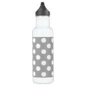 Bouteille D'eau Pois blancs sur gris (Droite)