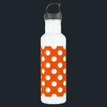 Bouteille D'eau Pois blancs sur orange<br><div class="desc">Pois blancs sur orange</div>