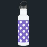 Bouteille D'eau Pois blancs sur perwinkle<br><div class="desc">Pois blancs sur perwinkle</div>