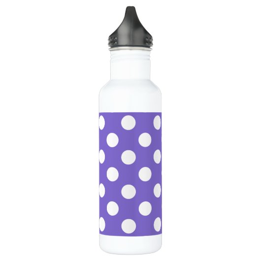 Bouteille D'eau Pois blancs sur perwinkle (Gauche)