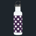 Bouteille D'eau Pois blancs sur prune violette<br><div class="desc">Pois blancs sur prune violette</div>