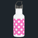 Bouteille D'eau Pois blancs sur rose<br><div class="desc">Pois blancs sur rose</div>