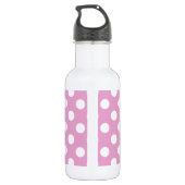 Bouteille D'eau Pois blancs sur rose pâle (Dos)