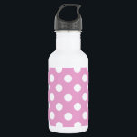 Bouteille D'eau Pois blancs sur rose pâle<br><div class="desc">Pois blancs sur rose pâle</div>