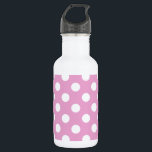 Bouteille D'eau Pois blancs sur rose pâle<br><div class="desc">Pois blancs sur rose pâle</div>