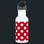 Bouteille D'eau Pois blancs sur rouge<br><div class="desc">Pois blancs sur rouge</div>