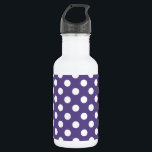 Bouteille D'eau Pois blancs sur ultra violet<br><div class="desc">La couleur de l'année de Pantone pour 2018 est ultra violet.</div>