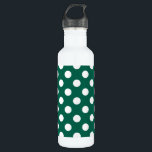 Bouteille D'eau Pois blancs sur vert sauge<br><div class="desc">Pois blancs sur vert sauge</div>