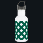 Bouteille D'eau Pois blancs sur vert sauge<br><div class="desc">Pois blancs sur vert sauge</div>