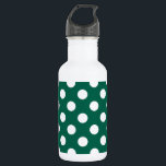 Bouteille D'eau Pois blancs sur vert sauge<br><div class="desc">Pois blancs sur vert sauge</div>