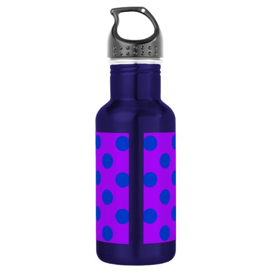 Bouteille D'eau Pois bleus sur violet (Dos)