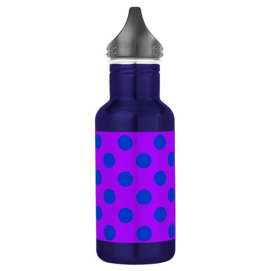 Bouteille D'eau Pois bleus sur violet (Gauche)