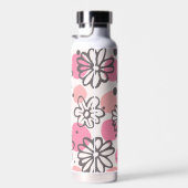 Bouteille D'eau Pois et fleurs (Plage)