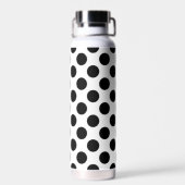 Bouteille D'eau Pois, Motif Polka Dot, noir et blanc (Arrière)