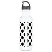 Bouteille D'eau Pois, Motif Polka Dot, noir et blanc (Dos)