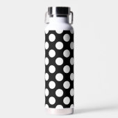 Bouteille D'eau Pois noirs et blancs, Motif Polka (Avant)