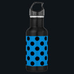 Bouteille D'eau Pois noirs sur bleu ciel<br><div class="desc">Pois noirs sur bleu ciel</div>