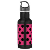 Bouteille D'eau Pois noirs sur fuchsia (Dos)