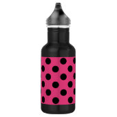 Bouteille D'eau Pois noirs sur fuchsia (Droite)