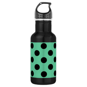 Bouteille D'eau Pois noirs sur vert menthe