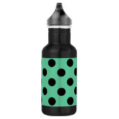 Bouteille D'eau Pois noirs sur vert menthe (Droite)