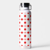 Bouteille D'eau Pois rouges, Motif à points polka, points, pointil (Arrière)