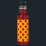 Bouteille D'eau Pois rouges sur jaune<br><div class="desc">Pois rouges sur jaune</div>