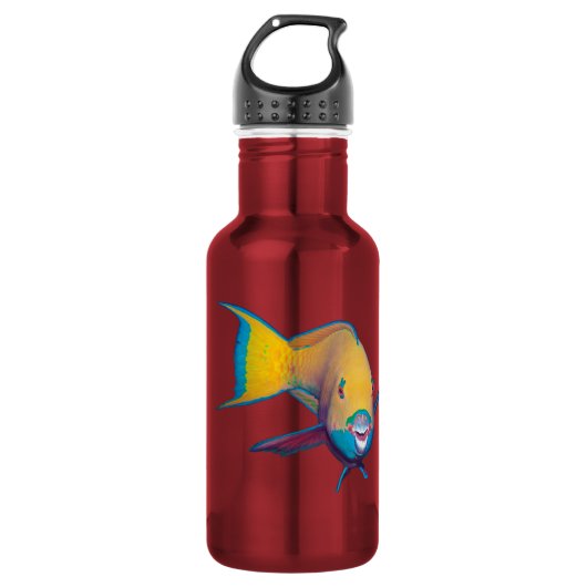Bouteille D'eau Poisson perroquet - Conception abstraite - Découpé (Devant)